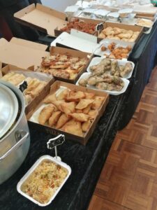 A selection of food available during the event from Wonder Woman Foods including samosa, bhajis and curries.